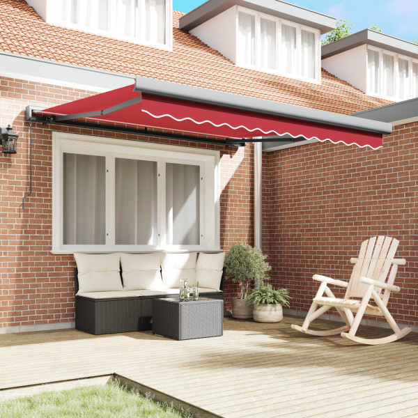 Toldo Retráctil Manual Rojo 350x250 cm. Tela de Reemplazo para Toldo  de 3.5x2.5 m Rojo M 4
