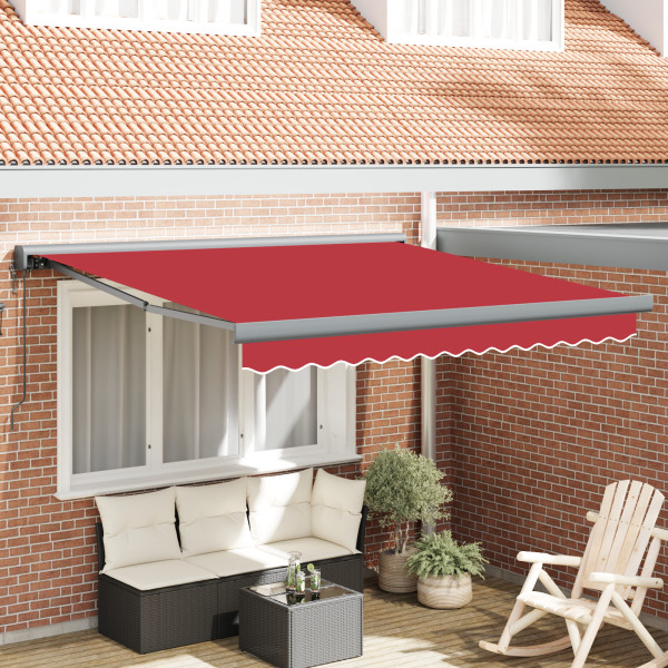 Toldo Retráctil Automático Rojo 350x250 cm.  Tela de Reposición para Toldo de 3.5x2.5 m Rojo D