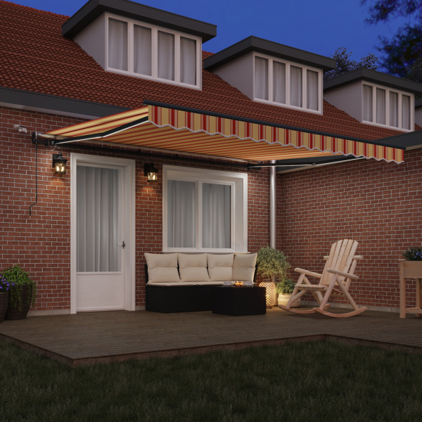 Toldo Retráctil Automático con LED Amarillo y Naranja 400x300 cm M 4