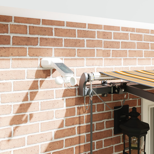 Toldo Retrátil Automático com Listras Multicoloridas LED 400x300 cm M 5