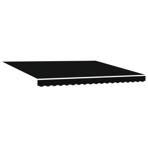 Toldo Manual Retráctil  Negro 400x300 cm. Tela de Reemplazo para Toldo  para Estructura de 4x3 m Negra H