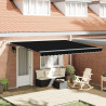 Toldo Retrátil Automático com LED Preto 400x300 cm 1