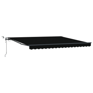 Toldo Retráctil Automático Negro 400x300 cm.  Tela de Reemplazo Toldo 4x3 m Negro H