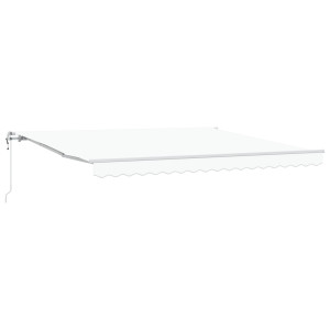 Toldo Retráctil Automático Blanco 400x300 cm.  Tela de Repuesto para Toldo 4x3 m Blanco H