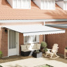 Toldo Retráctil Manual  Blanco 400x300 cm. Tejido de Reemplazo para Toldo  para Estructura de 4x3 m Blanco 1