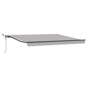 Toldo Retrátil Automático  com LED Cinzento Claro 400x300 cm H