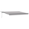 Toldo retráctil automático  con luz LED Gris Claro 400x300 cm. Tela de reemplazo para toldo  de 4x3 m Gris Claro 2