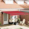Toldo Vermelho Manual Vermelho 400 × 300 cm Poliéster 1