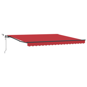 Toldo Retrátil Automático com LED Vermelho 400x300 cm H