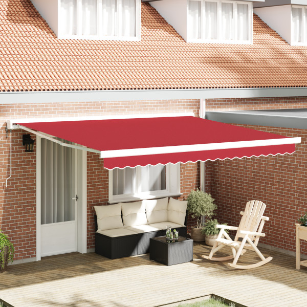 Toldo Retráctil Automático Rojo 400x300 cm.  Tela de Reemplazo para Toldo de 4x3 m Rojo D