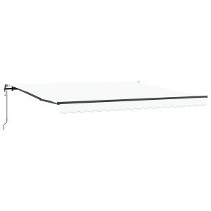 Toldo Retráctil Automático  Blanco 400x350 cm. Tela de Reemplazo para Toldo  4x3.5 m Blanco H