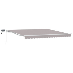 Toldo Retráctil Manual  con LED Gris Claro 400x350 cm. Tela de Reemplazo para Toldo  de 4x3.5 m Gris Claro H