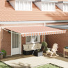 Toldo Retráctil Manual Rayas Multicolores 450x300 cm 1