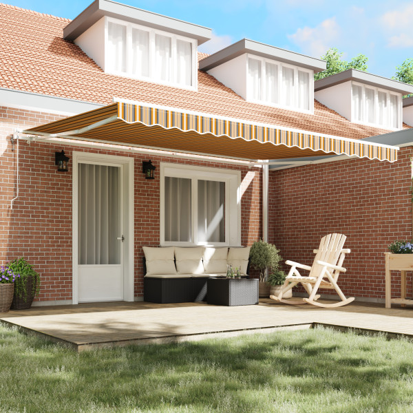 Toldo Retráctil Automático Rayado Multicolor 450x300 cm M 4