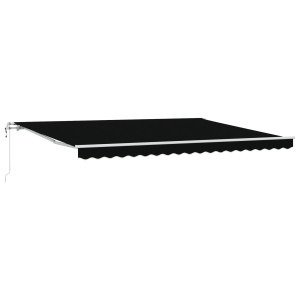 Toldo Retráctil Automático  Negro 450x300 cm. Tela de Reemplazo para Toldo  4.5x3 m Marco Negro H