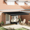 Toldo Retráctil Automático  con LED Negro 450x300 cm. Tela de Reposición para Toldo  para Marco de 4.5x3 m Negro 1