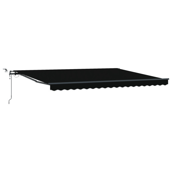 Toldo Retráctil Automático  con LED Negro 450x300 cm. Tela de Reposición para Toldo  para Marco de 4.5x3 m Negro M 2