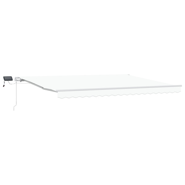 Toldo Manual Retráctil con LED Blanco 450x300 cm.  Tela de Reemplazo para Toldo de 4.5x3 m Blanco M 3