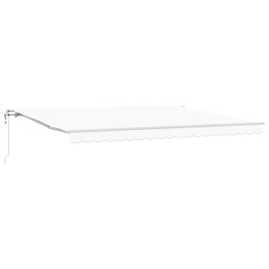 Toldo Retráctil Automático  Blanco 450x300 cm. Tela de Repuesto para Toldo  de 4.5x3 m Blanco H