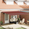 Toldo Retráctil Automático Naranja y Marrón 450x350 cm 1