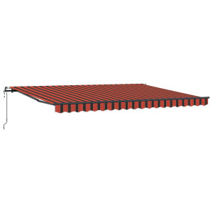 Toldo Retrátil Automático Laranja e Castanho 450 x 350 cm H