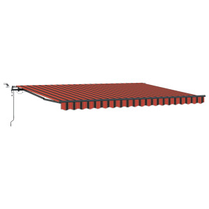 Toldo Retrátil Automático com LED Laranja e Marrom 450x350 cm H