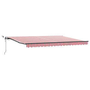 Toldo Retrátil Automático com Faixa LED Vermelho e Branco 450x350 cm H