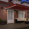 Toldo Retráctil Manual con LED en Naranja y Marrón. 500x300 cm 4