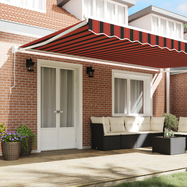 Toldo Retrátil Manual Laranja e Marrom 500x300 cm M 4