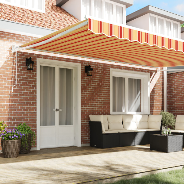 Toldo Retrátil Automático Amarelo e Laranja 500x300 cm M 4