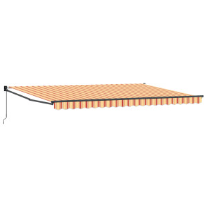 Toldo Retráctil Manual Amarillo y Naranja 500x300 cm H