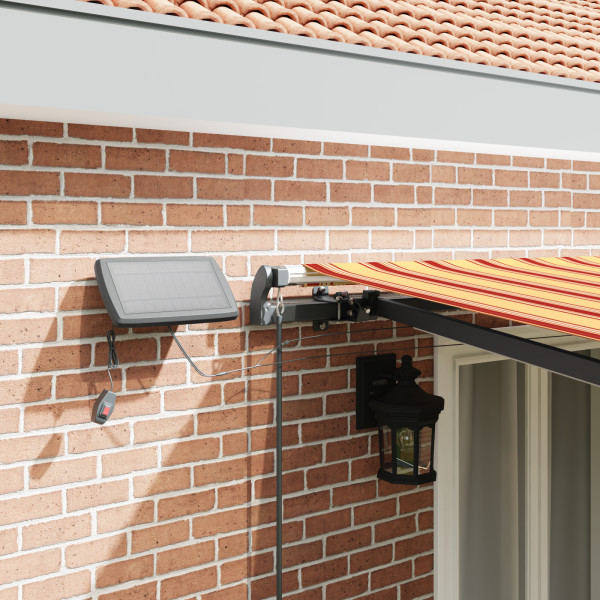 Toldo retráctil manual con LED amarillo y naranja 500x350 cm M 5
