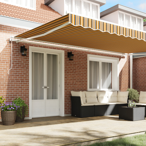 Toldo Retrátil Amarelo / Cinza / Branco 500 × 350 cm Multicolor M 4