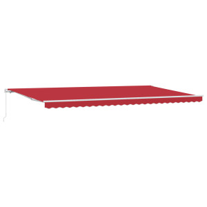Toldo Retrátil Manual Vermelho 600 x 300 cm H