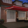 Toldo Retráctil Automático VidaXL con LED Rojo 600x300 cm. Tela de Reemplazo para Toldo VidaXL de 6x3 m Rojo 4