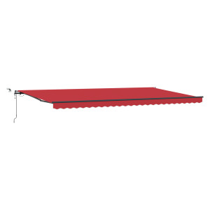 Toldo Retrátil Automático com LED Vermelho 600x300 cm H