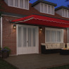 Toldo Retráctil Automático con LED Rojo 600x300 cm. Tela de Reemplazo para Toldo  para Marco de 6x3 m Rojo 4