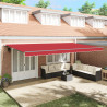 Toldo Retrátil Manual Vermelho 600 × 350 cm Poliéster 1