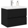 Gabinete para Lavabo  con Tazón Integrado Roble Negro MDF. Gabinete para Lavabo  Roble Negro 60x38.5x45 cm MDF 3