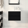 Gabinete para Lavabo  con Tazón Integrado Roble Negro MDF. Gabinete para Lavabo  Roble Negro 60x38.5x45 cm MDF 4