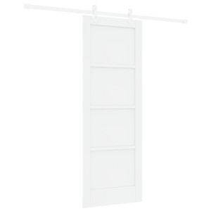 Puerta Deslizante  con Juego de Herrajes Blanca 73.5x198.5 cm Madera Maciza de Pino. Puerta Interior  'ORKDAL'Blanca 73.5x198.5x H