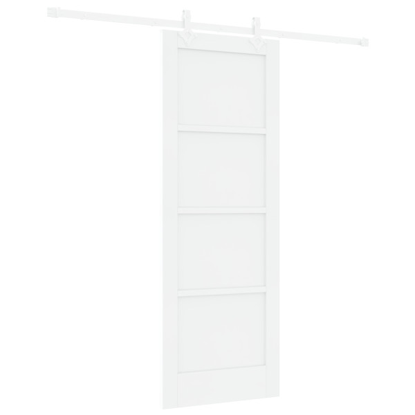 Puerta Deslizante  con Juego de Herrajes Blanca 73.5x198.5 cm Madera Maciza de Pino. Puerta Interior  'ORKDAL'Blanca 73.5x198.5x M 2