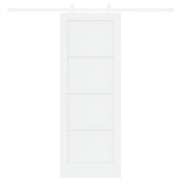Porta Deslizante  com Conjunto de Ferragens Branca 73.5x198.5 cm Madeira Sólida Pinus M 5