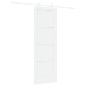 Puerta Corredera  con Set de Hardware Blanco 73.5x211 cm Madera Maciza de Pino. Puerta Interior  'ORKDAL'Blanca 73.5x211x4 cm Ma H