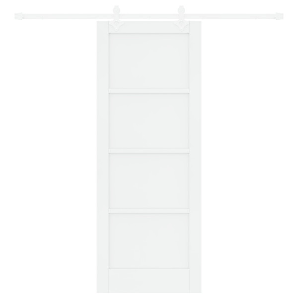 porta deslizante  com conjunto de ferragens brancas 78x202 cm madeira maciça de pinho M 5