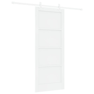 Puerta Deslizante  con Juego de Herrajes Blanca 83x202 cm Madera de Pino Maciza. Puerta Interior  'ORKDAL'Blanca 83x202x4 cm Mad H