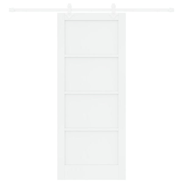 Puerta Deslizante  con Juego de Herrajes Blanca 83x202 cm Madera de Pino Maciza. Puerta Interior  'ORKDAL'Blanca 83x202x4 cm Mad M 5