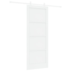 Puerta Deslizante  con Juego de Herrajes Blanca 83x211 cm de Madera Sólida de Pino. Puerta Interior 'ORKDAL'Blanca 83x211x4 cm d H
