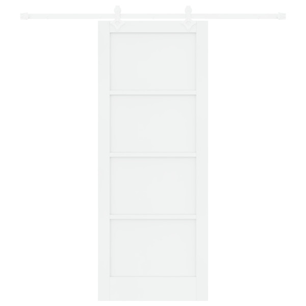 Puerta Deslizante  con Juego de Herrajes Blanca 83x211 cm de Madera Sólida de Pino. Puerta Interior 'ORKDAL'Blanca 83x211x4 cm d M 5