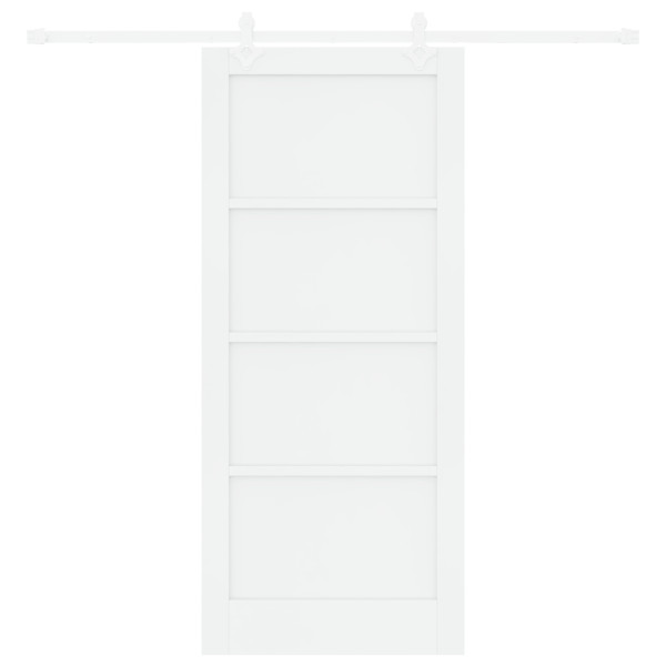 Puerta Deslizante  con Juego de Hardware Blanco 86x198.5 cm Madera Sólida de Pino. Puerta Interior 'ORKDAL' Blanca 86x198.5x4 cm M 5